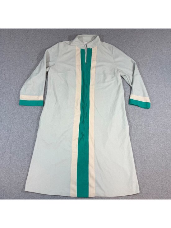 Nichelle Dresses & Skirts - Nichelle A503 Women's Medium Mint Mod Colorblock Shift Dress 3/4 Sleeve Retro